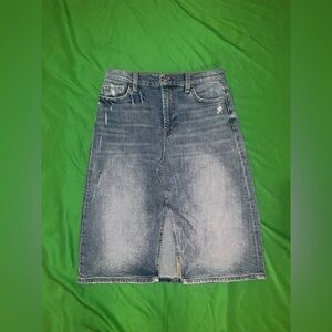 7 For All Mankind Blue Denim Easy Midi Skirt size 27
